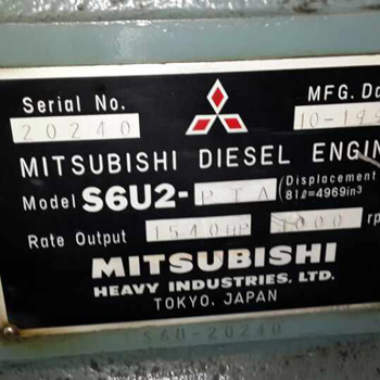 三菱S6U2，1000千瓦，1996年产，日本厂还在生产使用，厂矿企业发电机回收买卖